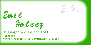 emil holecz business card